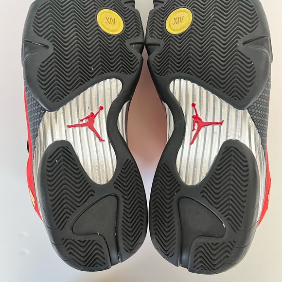Retro AIR JORDAN 14 Ferrari Red w/ Yellow Trim Size 9 - Picture 10 of 15